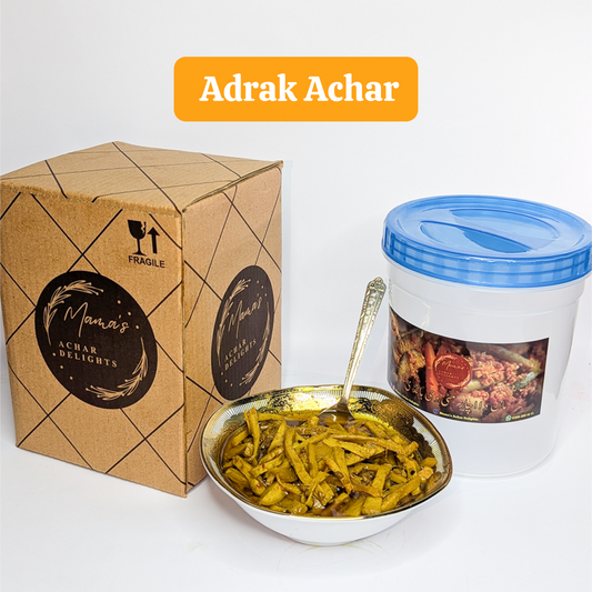 Homemade Adrak Achar in Jar Box