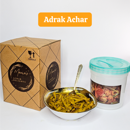Homemade Adrak Achar in Jar Box