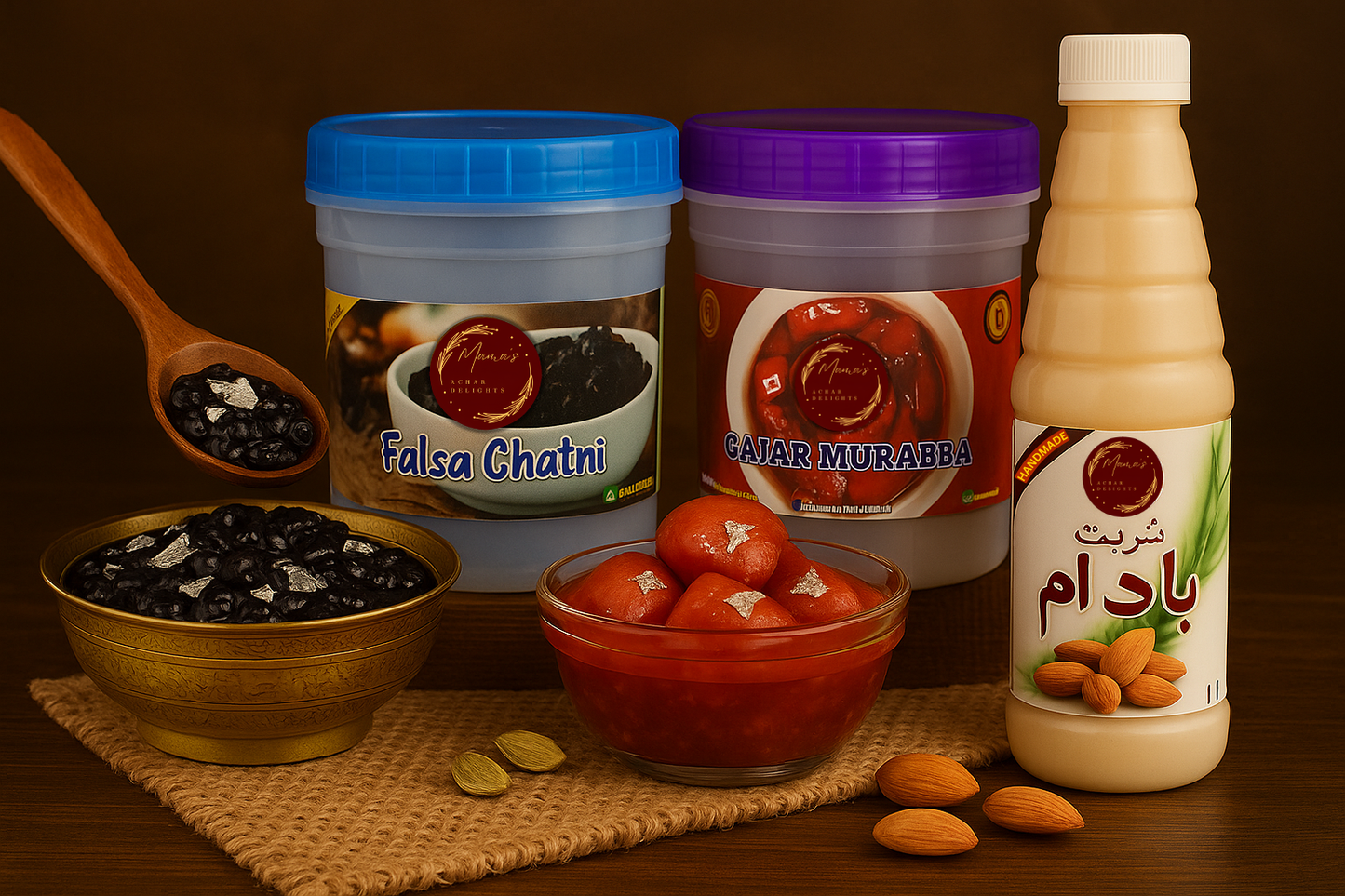 Summer Deal Bundle (Falsa Chutney, Gajar Murabba, 1 Litre Khalis Badam Sharbat)
