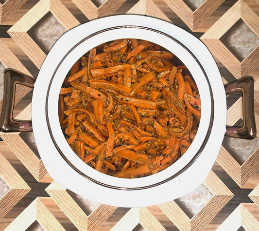 Homemade Gajar Achar In Jar Box