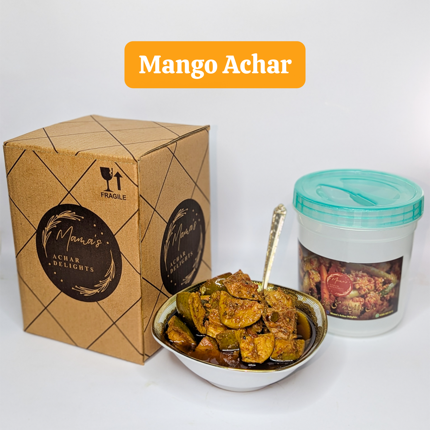 Homemade Mango Achar In Jar Box