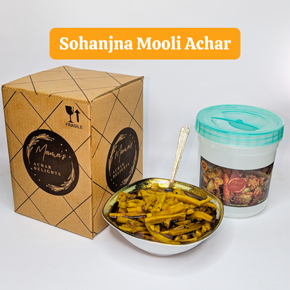 Homemade Sohanjna Mooli Achar in Jar Box