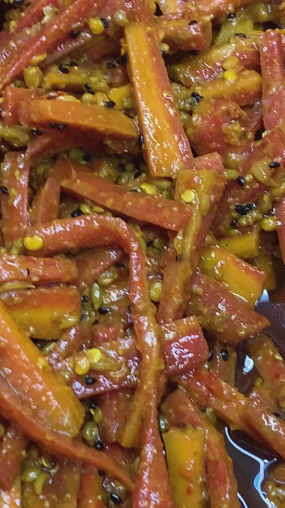 Homemade Gajar Achar In Jar Box